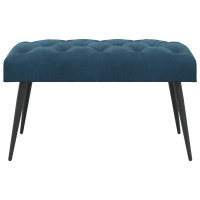 Produktbild för Bänk med knappar Blå 80 x 40 x 46 cm Sammet