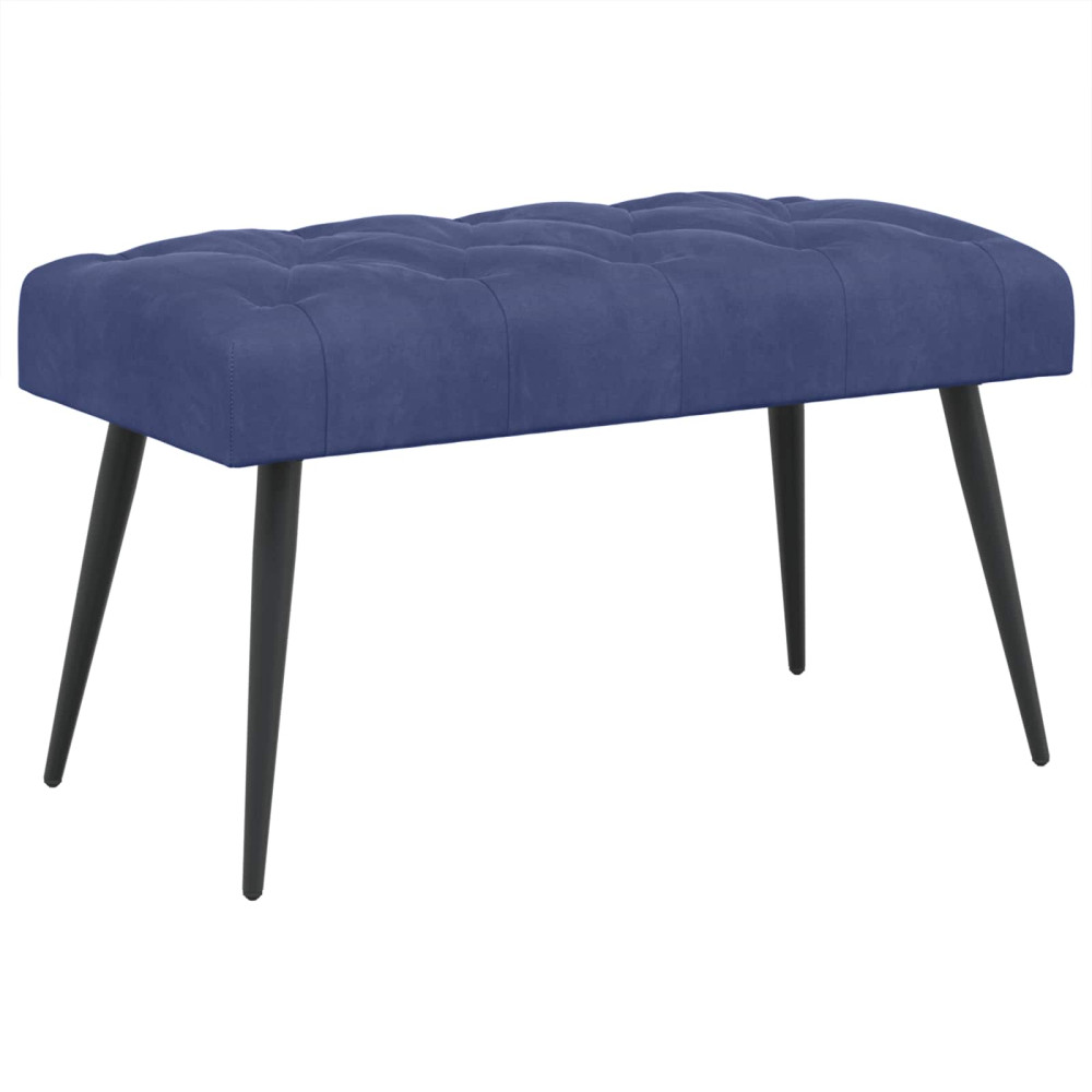 Produktbild för Bänk med knappar Polisblå 80 x 40 x 46 cm Sammet