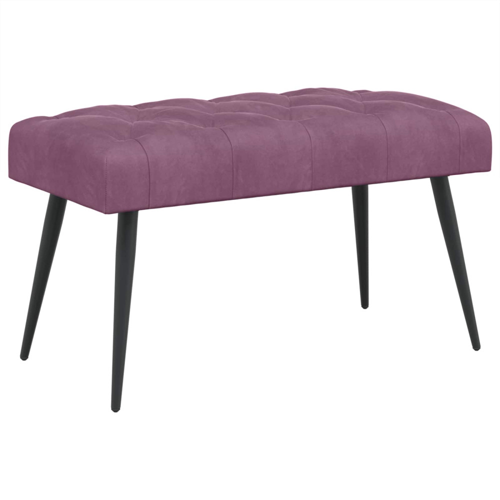 Produktbild för Bänk med knappar Lila 80 x 40 x 46 cm Sammet