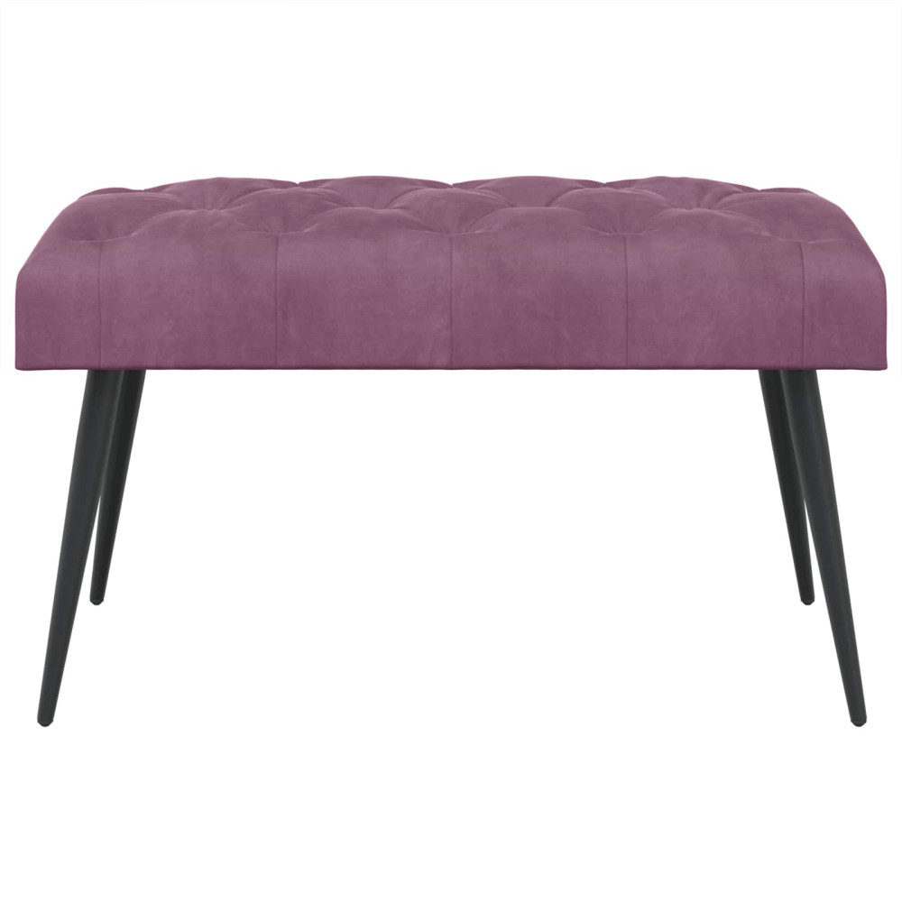 Produktbild för Bänk med knappar Lila 80 x 40 x 46 cm Sammet