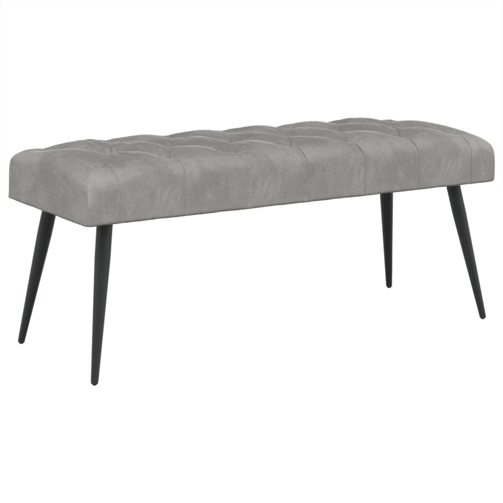 Produktbild för Bänk med knappar Ljusgrå 110 x 40 x 46 cm Sammet