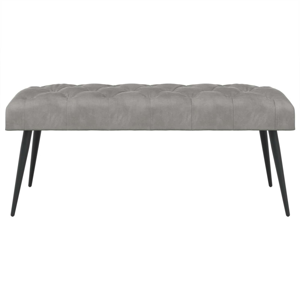 Produktbild för Bänk med knappar Ljusgrå 110 x 40 x 46 cm Sammet