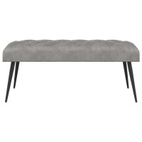 Produktbild för Bänk med knappar Ljusgrå 110 x 40 x 46 cm Sammet