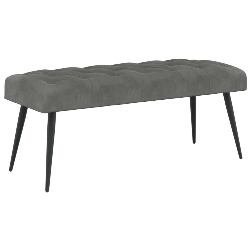 Produktbild för Bänk med knappar Mörkgrå 110 x 40 x 46 cm Sammet