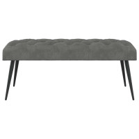 Produktbild för Bänk med knappar Mörkgrå 110 x 40 x 46 cm Sammet