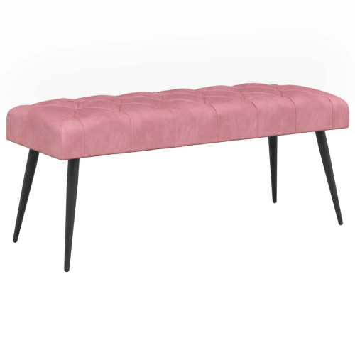 vidaXL Bänk med knappar Rosa 110 x 40 x 46 cm Sammet