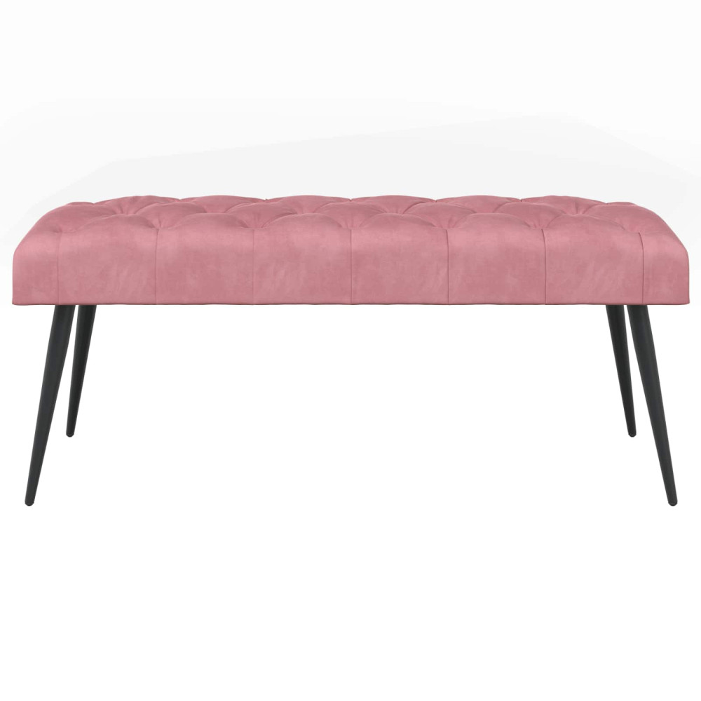 Produktbild för Bänk med knappar Rosa 110 x 40 x 46 cm Sammet