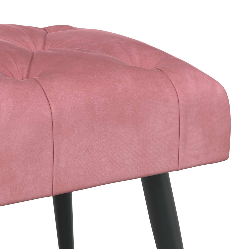 Produktbild för Bänk med knappar Rosa 110 x 40 x 46 cm Sammet