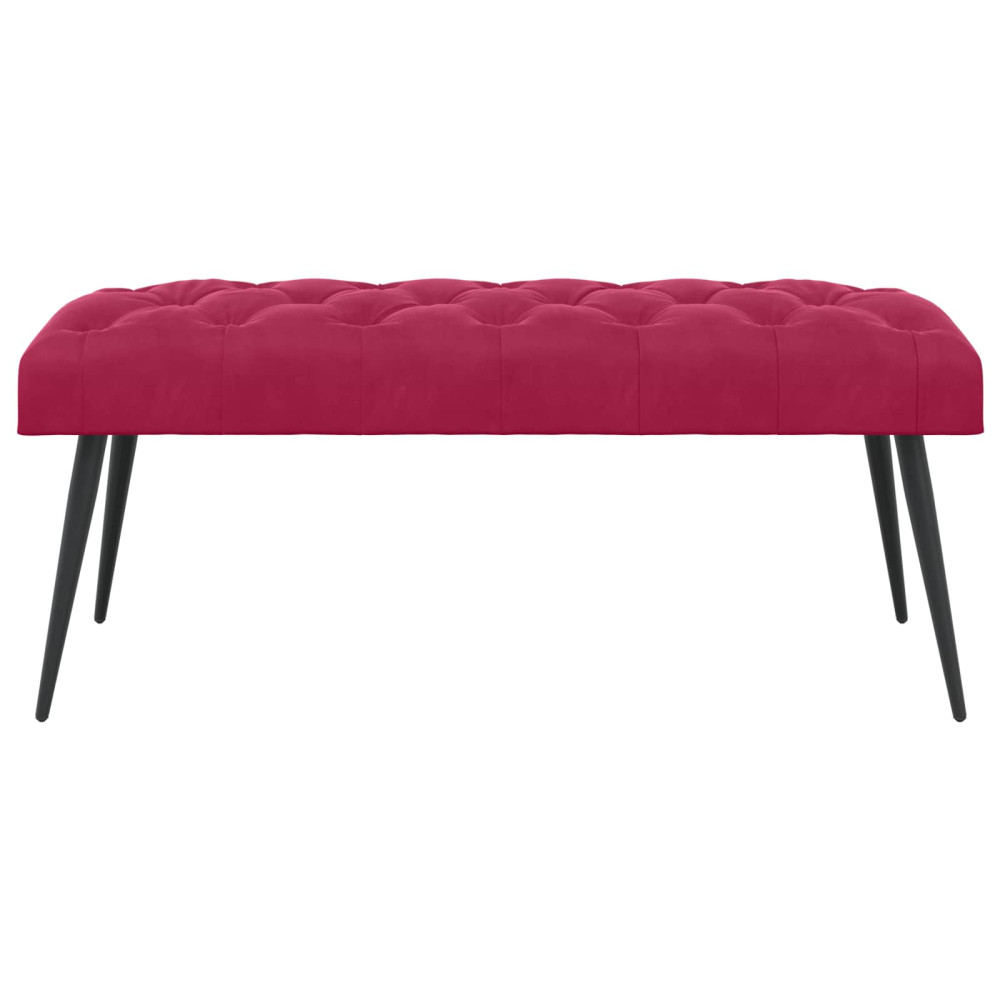 Produktbild för Bänk med knappar Vinröd 110 x 40 x 46 cm Sammet