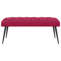 Produktbild för Bänk med knappar Vinröd 110 x 40 x 46 cm Sammet
