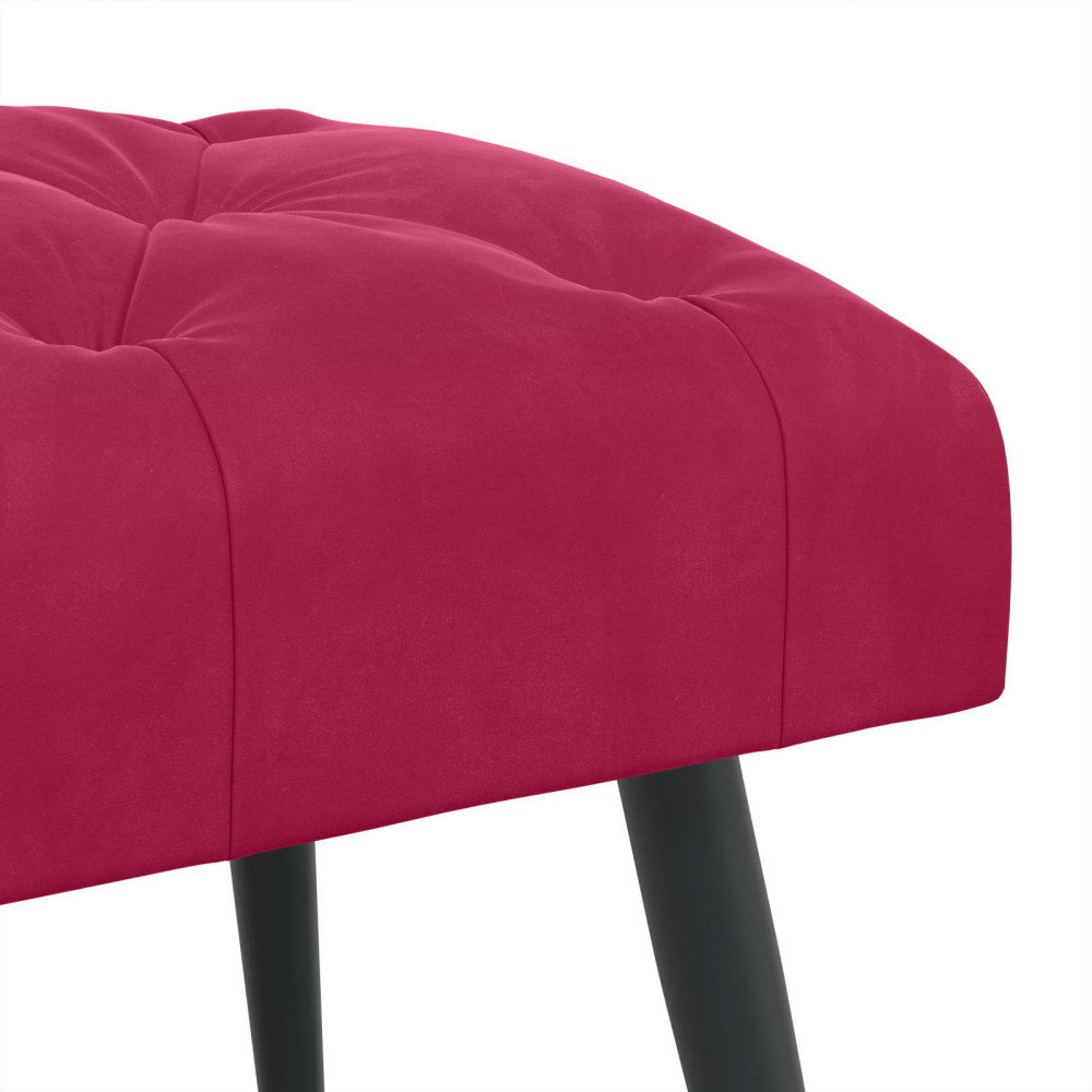 Produktbild för Bänk med knappar Vinröd 110 x 40 x 46 cm Sammet