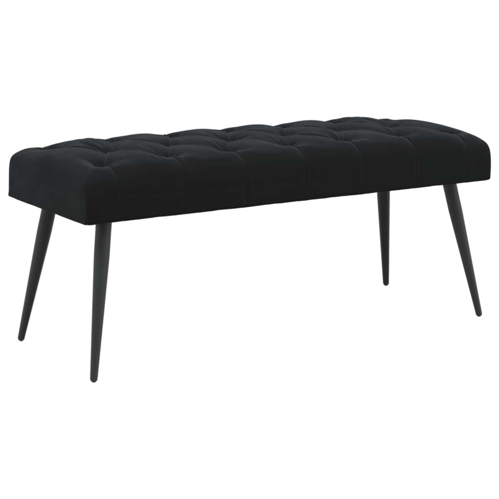Produktbild för Bänk med knappar Svart 110 x 40 x 46 cm Sammet