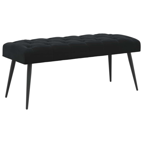 vidaXL Bänk med knappar Svart 110 x 40 x 46 cm Sammet