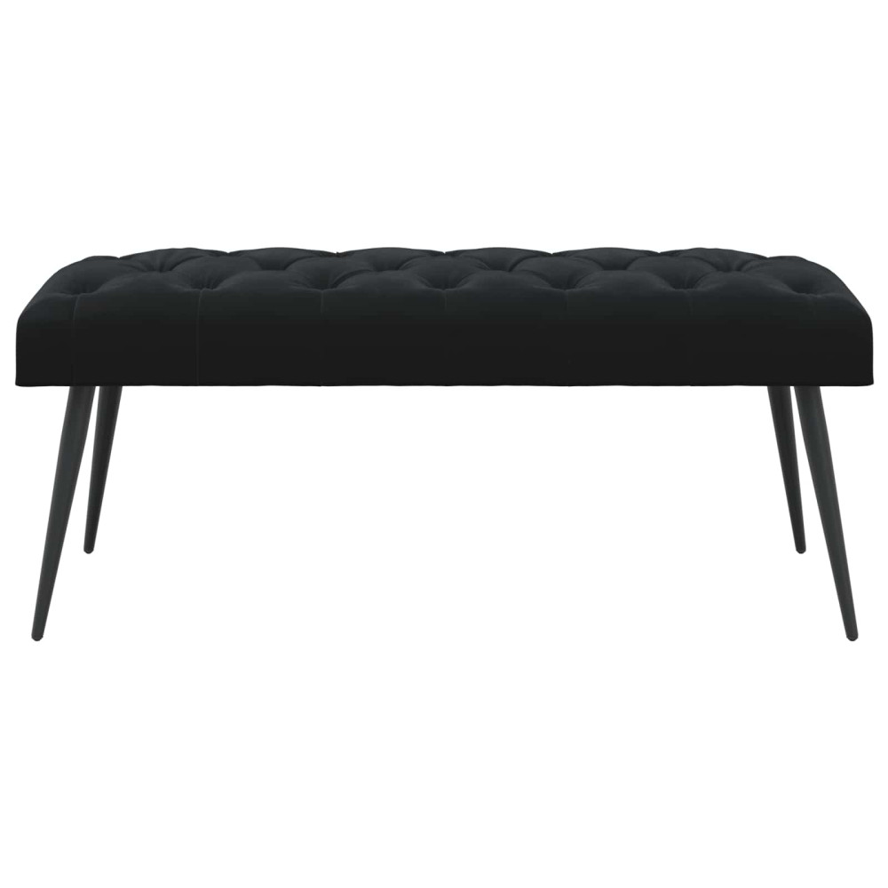 Produktbild för Bänk med knappar Svart 110 x 40 x 46 cm Sammet