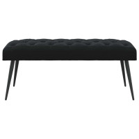 Produktbild för Bänk med knappar Svart 110 x 40 x 46 cm Sammet