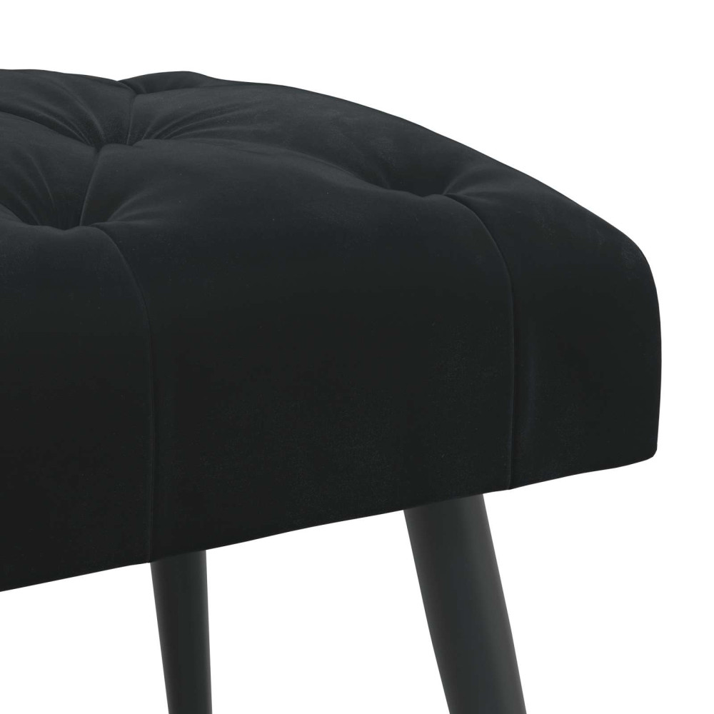Produktbild för Bänk med knappar Svart 110 x 40 x 46 cm Sammet