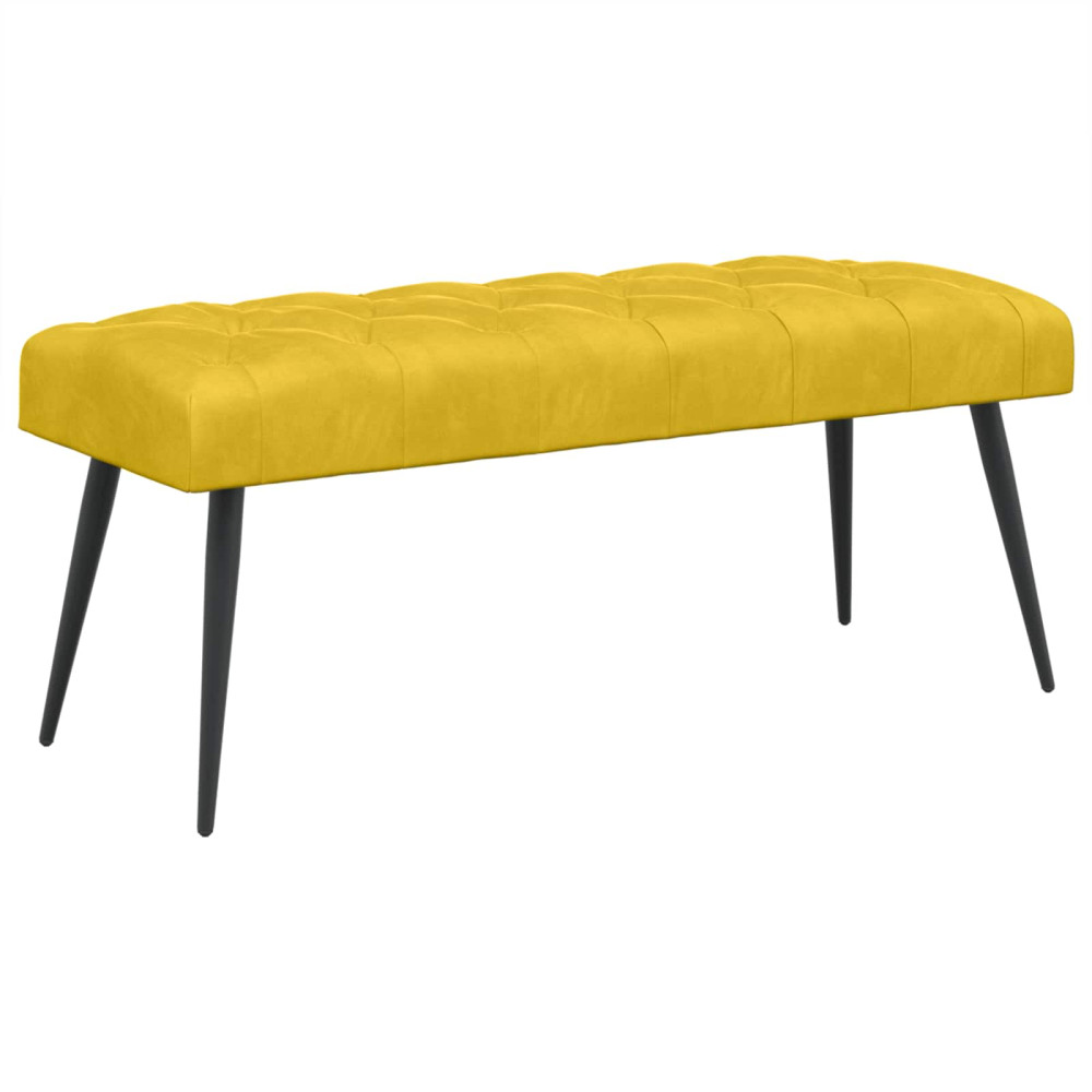 Produktbild för Bänk med knappar Gul 110 x 40 x 46 cm Sammet