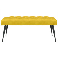 Produktbild för Bänk med knappar Gul 110 x 40 x 46 cm Sammet