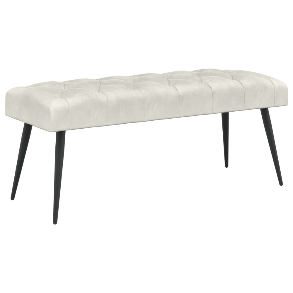 Produktbild för Bänk med knappar Gräddvit 110 x 40 x 46 cm Sammet
