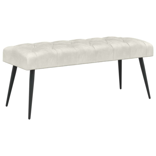 vidaXL Bänk med knappar Gräddvit 110 x 40 x 46 cm Sammet