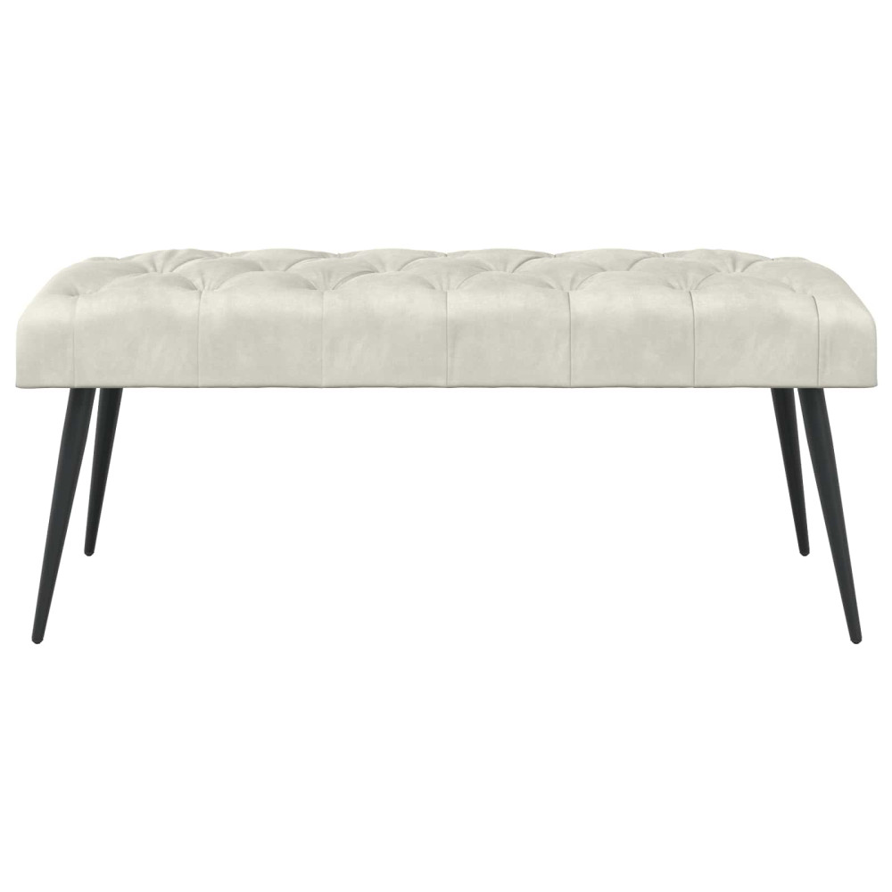 Produktbild för Bänk med knappar Gräddvit 110 x 40 x 46 cm Sammet