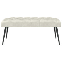 Produktbild för Bänk med knappar Gräddvit 110 x 40 x 46 cm Sammet