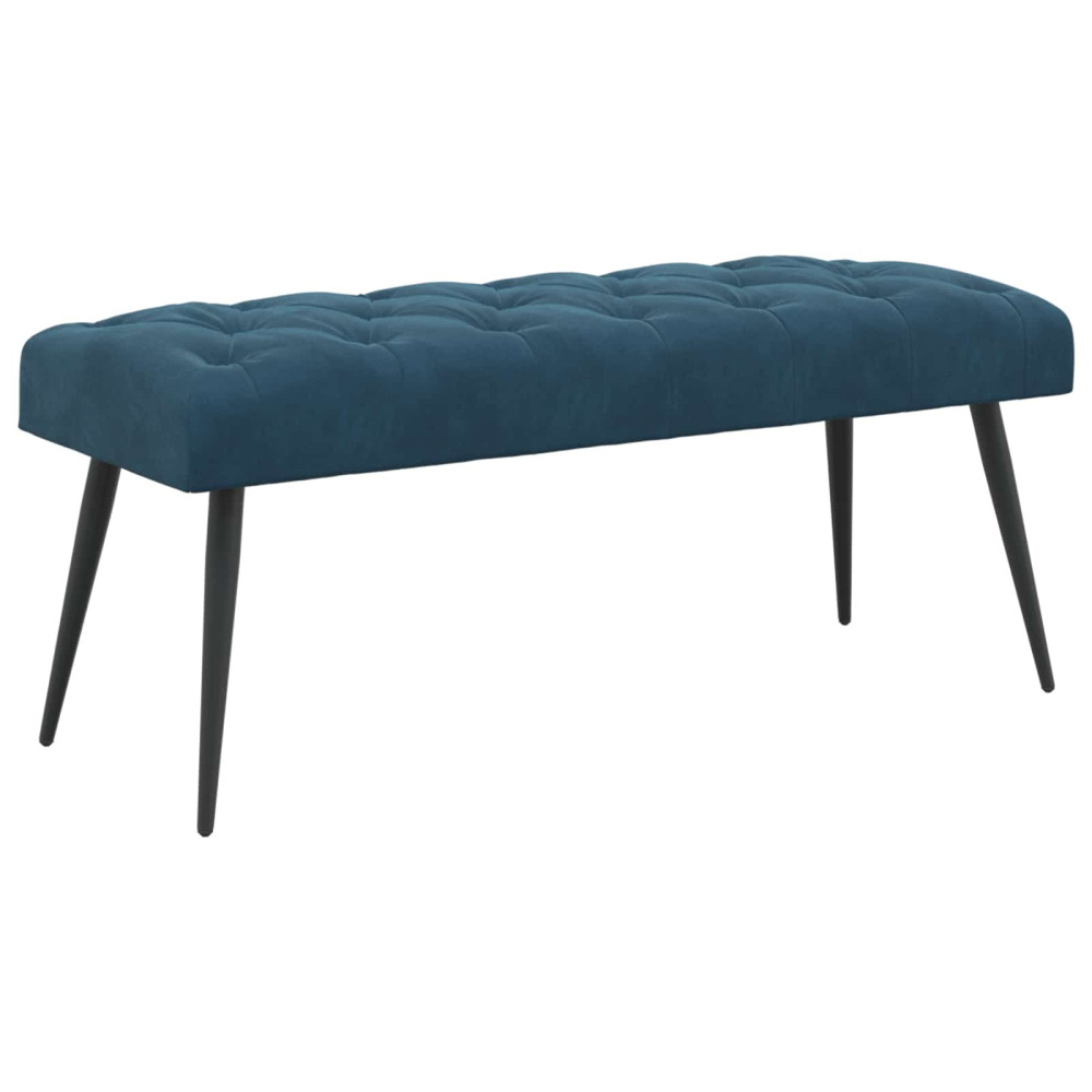 Produktbild för Bänk med knappar Blå 110 x 40 x 46 cm Sammet