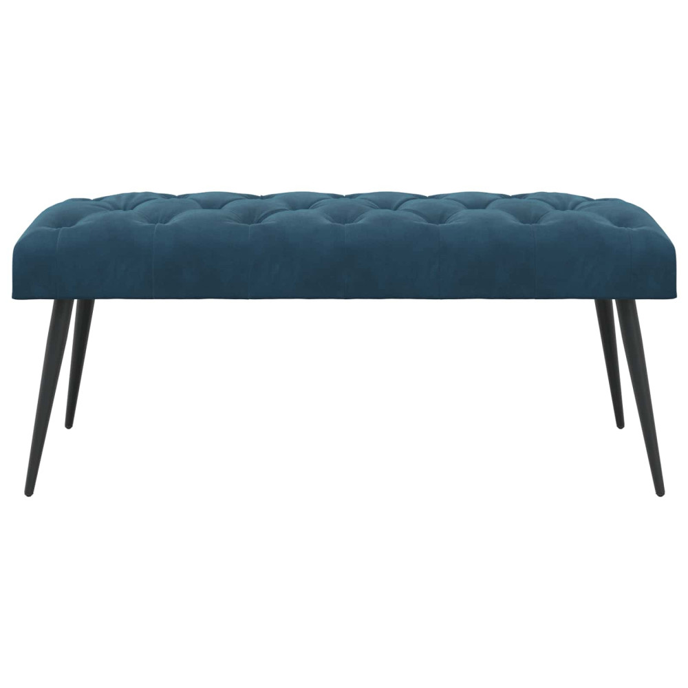 Produktbild för Bänk med knappar Blå 110 x 40 x 46 cm Sammet