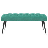 Produktbild för Bänk med knappar Turkos 110 x 40 x 46 cm Sammet