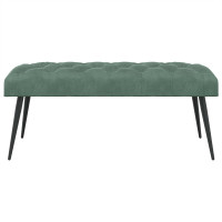 Produktbild för Bänk med knappar Havgrön 110 x 40 x 46 cm Sammet