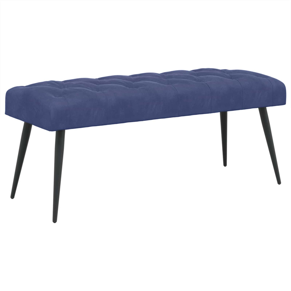 Produktbild för Bänk med knappar Polisblå 110 x 40 x 46 cm Sammet