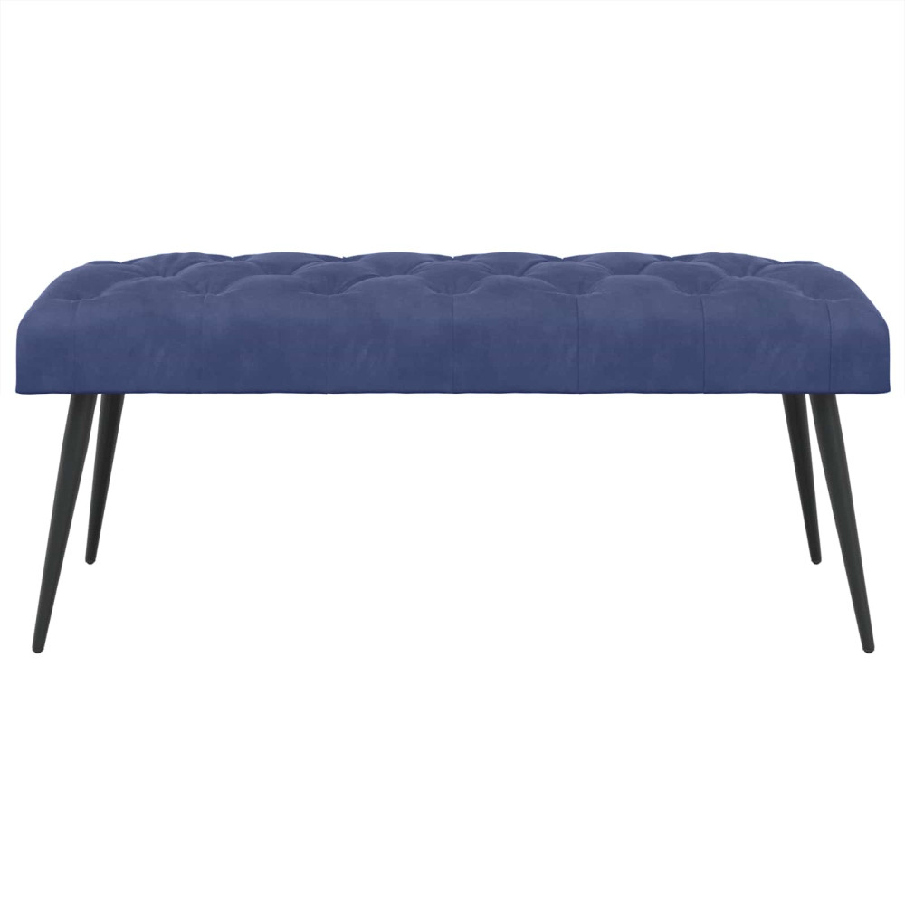 Produktbild för Bänk med knappar Polisblå 110 x 40 x 46 cm Sammet