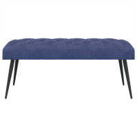 Produktbild för Bänk med knappar Polisblå 110 x 40 x 46 cm Sammet