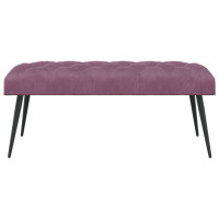Produktbild för Bänk med knappar Lila 110 x 40 x 46 cm Sammet