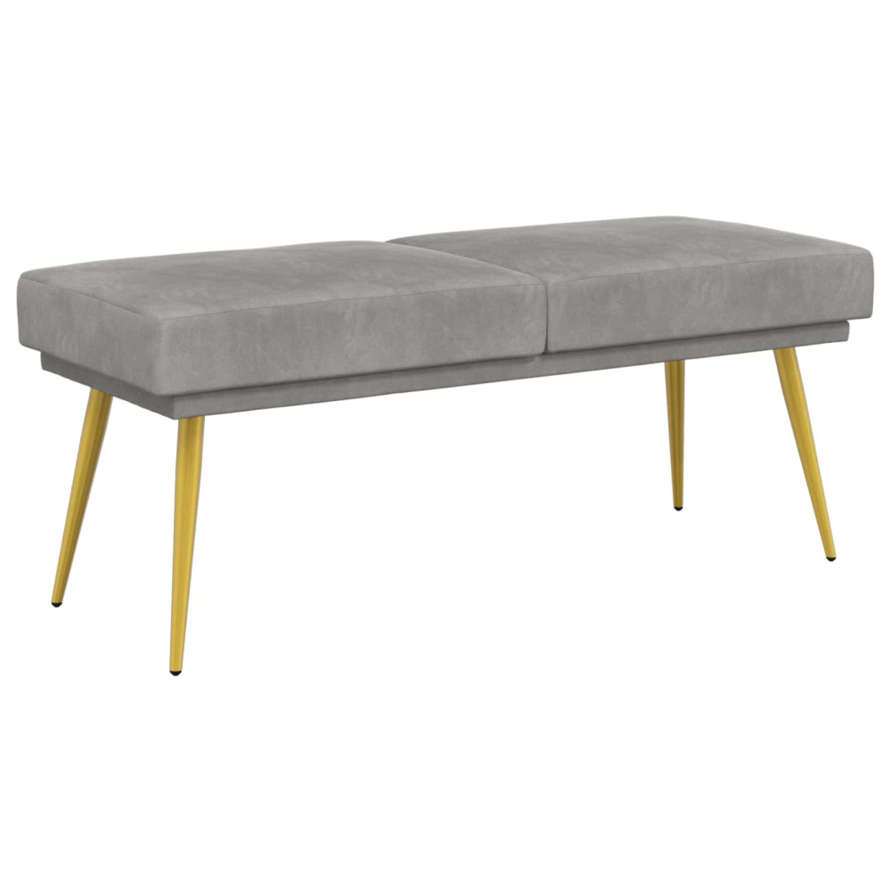 Produktbild för Dubbel-lager bänk Ljusgrå 120 x 45 x 46 cm Sammet