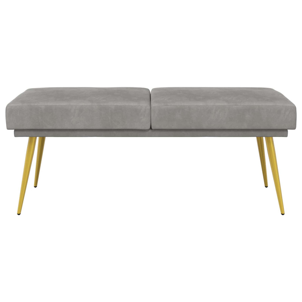 Produktbild för Dubbel-lager bänk Ljusgrå 120 x 45 x 46 cm Sammet