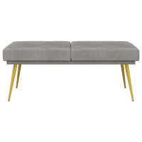 Produktbild för Dubbel-lager bänk Ljusgrå 120 x 45 x 46 cm Sammet