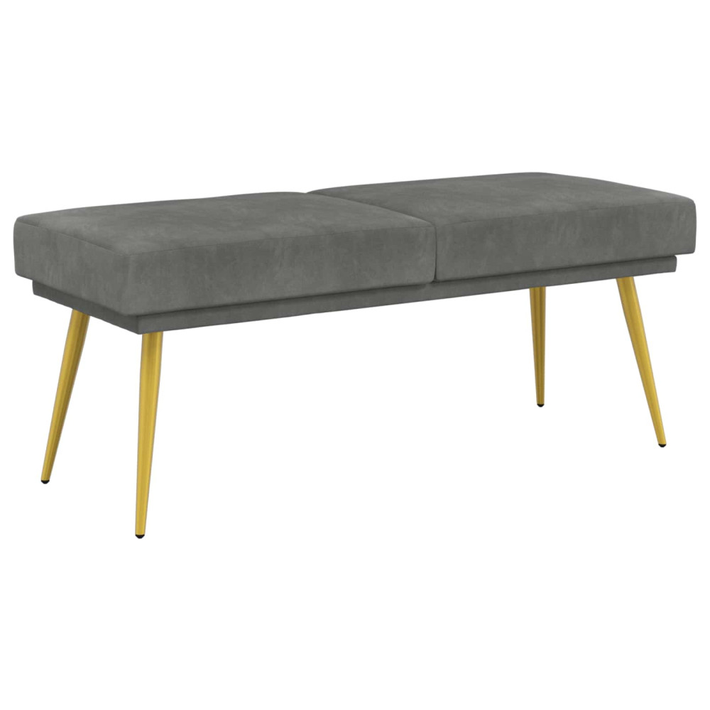 Produktbild för Dubbel-lager bänk Mörkgrå 120 x 45 x 46 cm Sammet