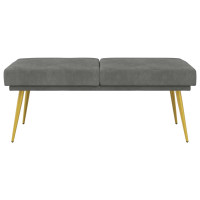 Produktbild för Dubbel-lager bänk Mörkgrå 120 x 45 x 46 cm Sammet