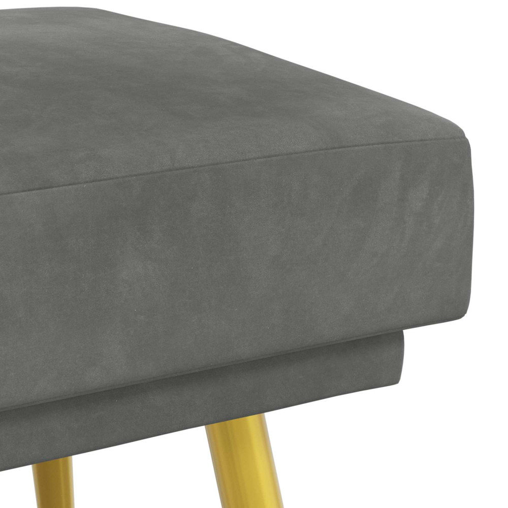 Produktbild för Dubbel-lager bänk Mörkgrå 120 x 45 x 46 cm Sammet