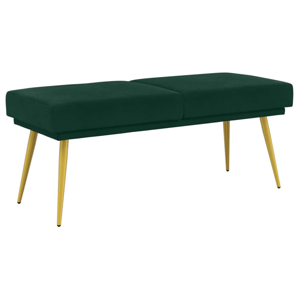 Produktbild för Dubbel-lager bänk Mörkgrön 120 x 45 x 46 cm Sammet