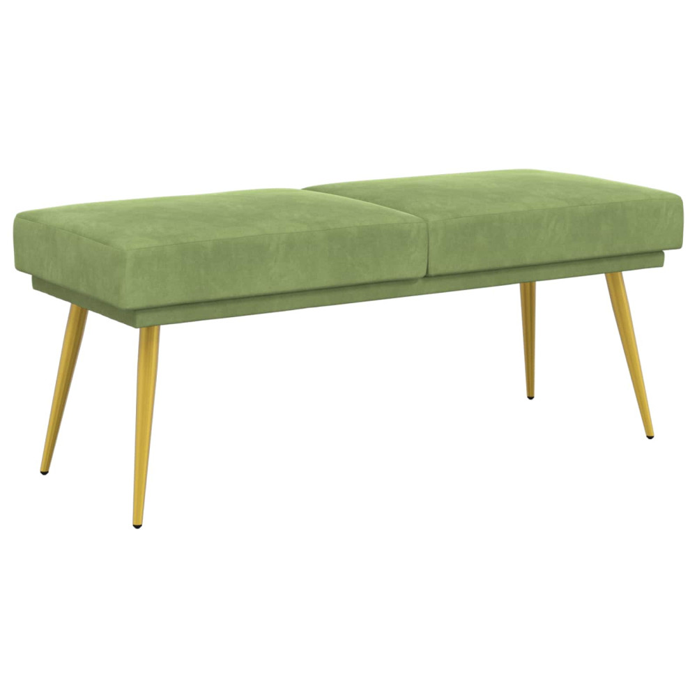 Produktbild för Dubbel-lager bänk Ljusgrön 120 x 45 x 46 cm Sammet