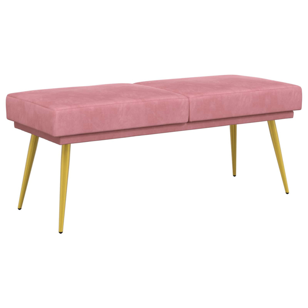 Produktbild för Dubbel-lager bänk Rosa 120 x 45 x 46 cm Sammet