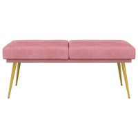 Produktbild för Dubbel-lager bänk Rosa 120 x 45 x 46 cm Sammet
