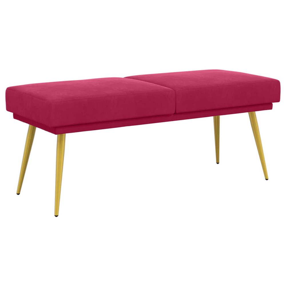 Produktbild för Dubbel-lager bänk Vinröd 120 x 45 x 46 cm Sammet