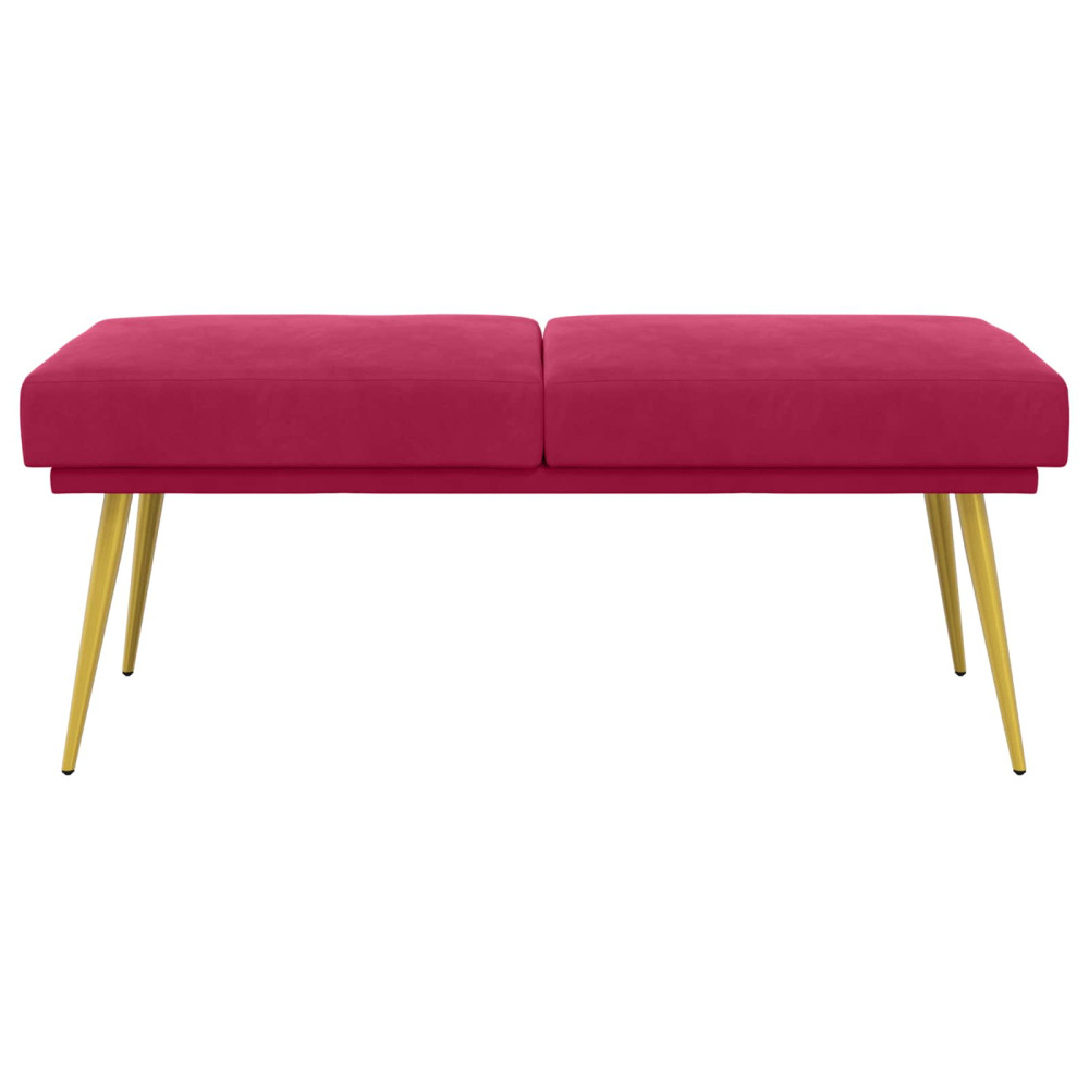 Produktbild för Dubbel-lager bänk Vinröd 120 x 45 x 46 cm Sammet