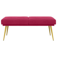 Produktbild för Dubbel-lager bänk Vinröd 120 x 45 x 46 cm Sammet