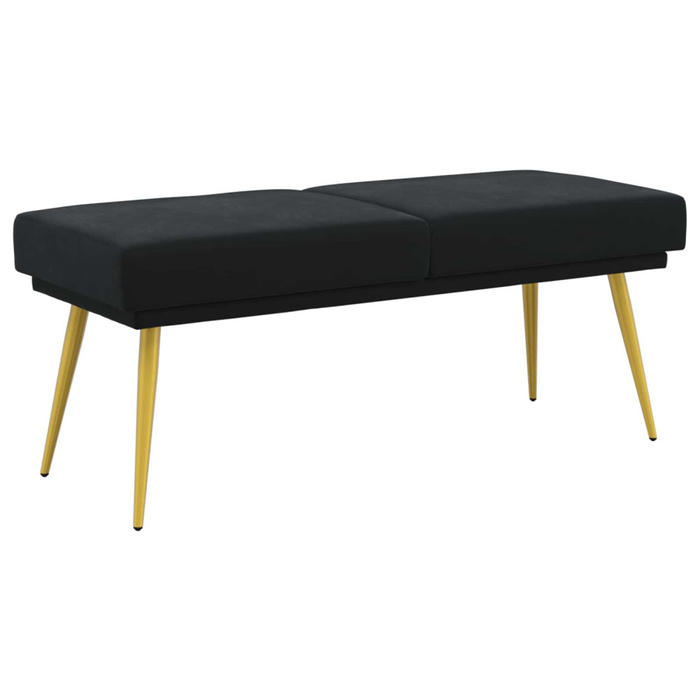 Produktbild för Dubbel-lager bänk Svart 120 x 45 x 46 cm Sammet