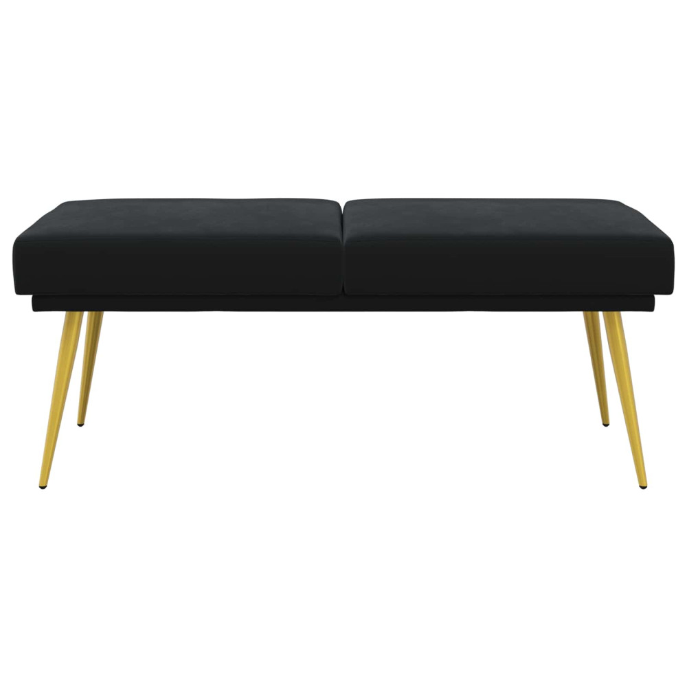 Produktbild för Dubbel-lager bänk Svart 120 x 45 x 46 cm Sammet