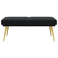 Produktbild för Dubbel-lager bänk Svart 120 x 45 x 46 cm Sammet